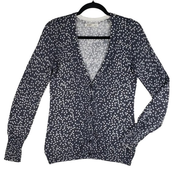 Old Navy XS Womens Black & White Polka Dot Cardigan Sweater warm fall casual - Picture 1 of 7